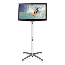 Silver stand-alone portable monitor display stand