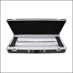 Premier SEG Glo backlit lightbox display hard wheeled shipping case.
