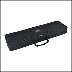 Tension fabric pop-up counter black carry case.