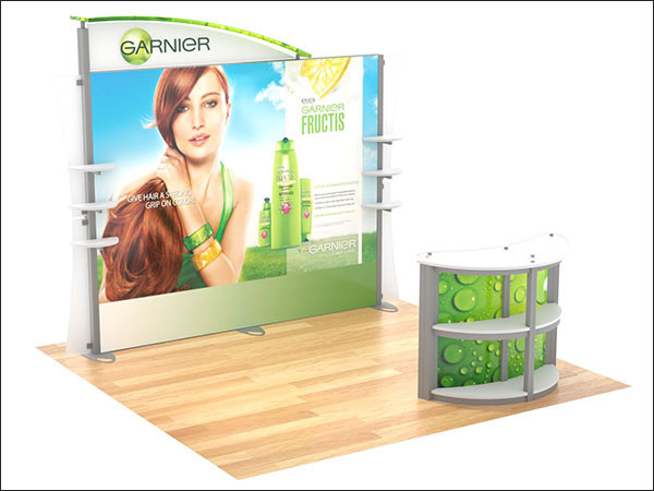 ecoSmart custom modular trade show display custom exhibit with graphic.