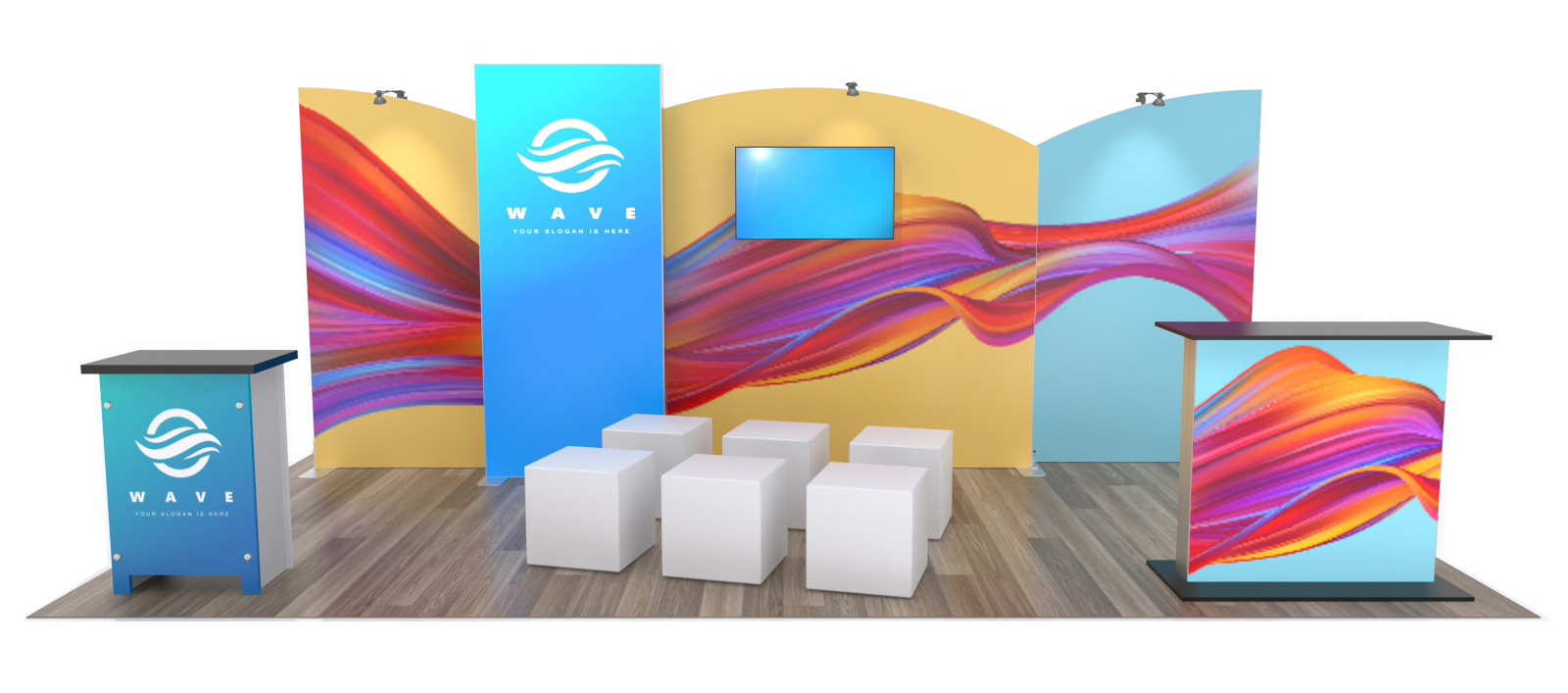 Classic Custom Modular Display with Backlit and Counters