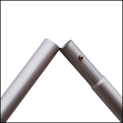 Ballast outdoor banner stand display weighted base with fabric graphic.