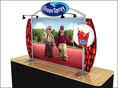 Classic portable tabletop display curved.