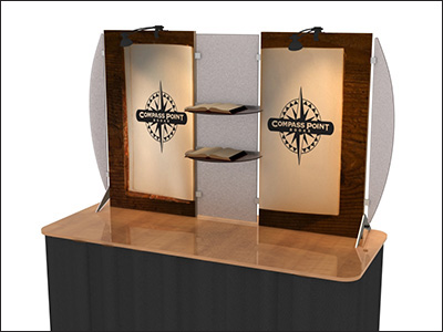 Classic portable tabletop display wings.