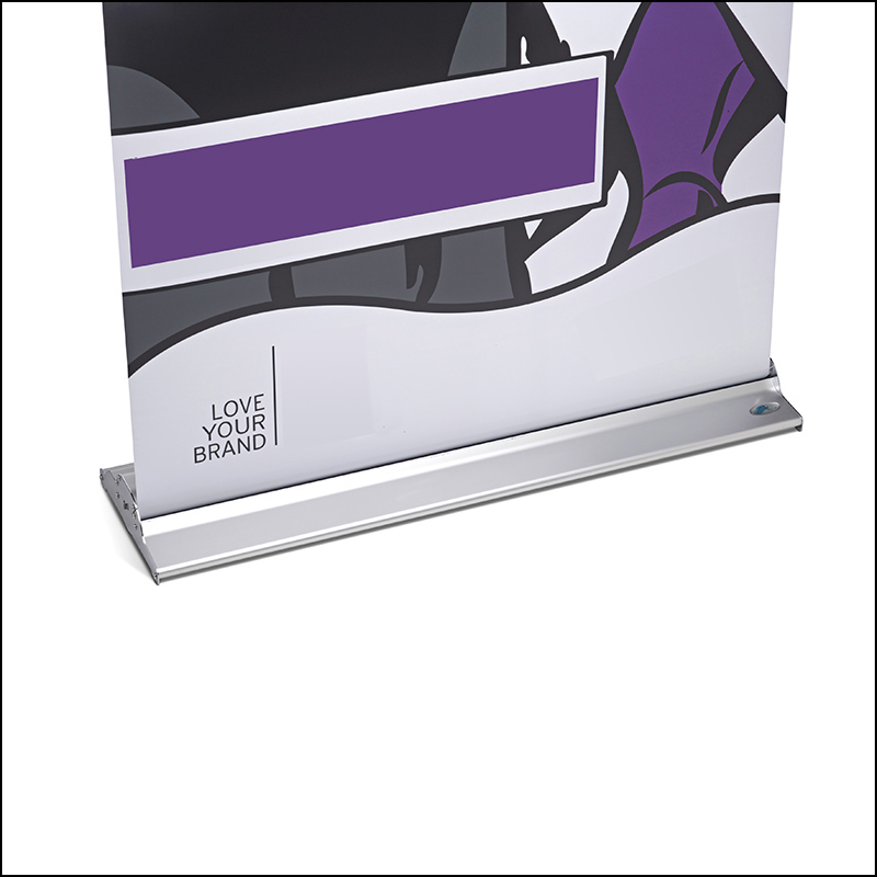 ExpoUp retractable banner stand base in silver.