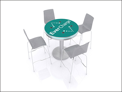 Classic InCharg wireless charging solutions tall round table.