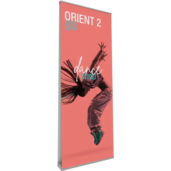 Orient double-sided retractable banner stand.