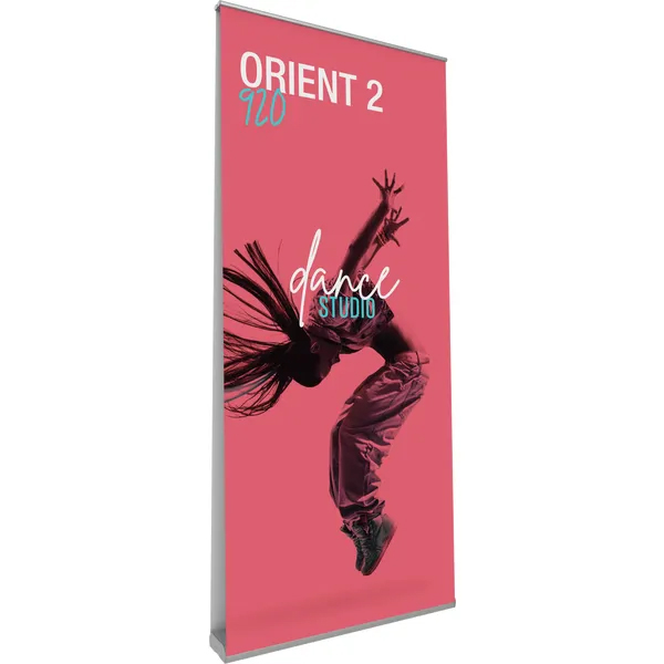 Orient double-sided retractable banner stand.