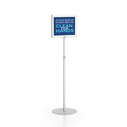 Perfex Pedestal Sign Stand Silver