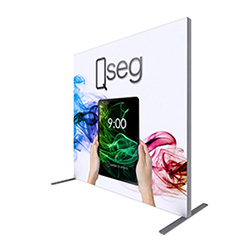 qSEG tension fabric tabletop display angled SEG view