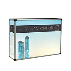 Shine rectangle shape backlit light box portable counter with vibrant graphic.
