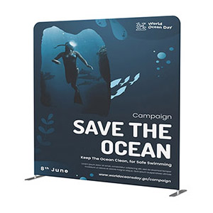 Wave Tube 8' straight stretch fabric trade show display.