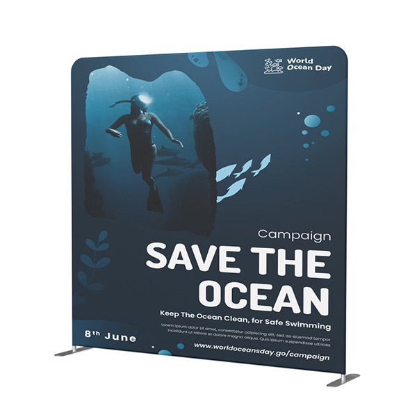 Wave Tube stretch fabric trade show display.