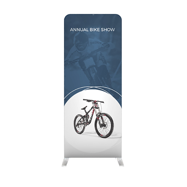 WaveLine fabric banner stand with silver feet.