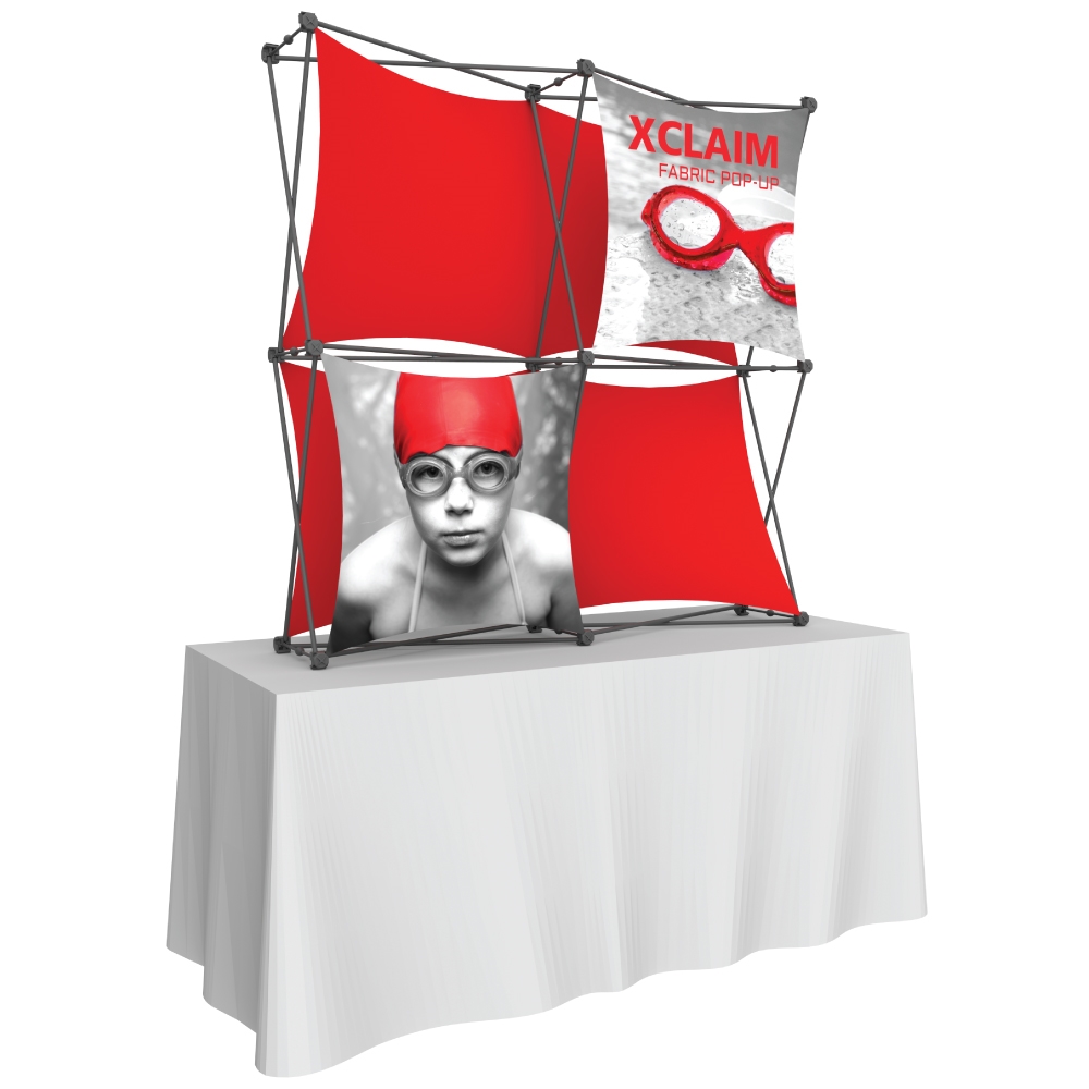Xclaim 2x2 fabric pop-up trade show display.